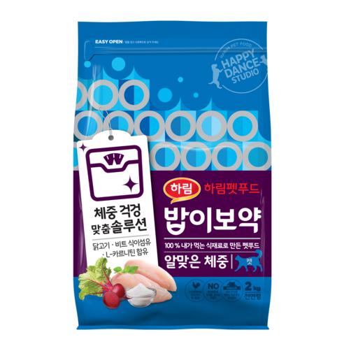 하림펫푸드 밥이보약 고양이 기능성 사료, 다이어트(체중감소), 2kg, 1개