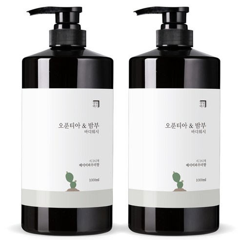 살림백서 오푼티아 앤 밤부 바디워시 베이비파우더향, 500ml, 2개