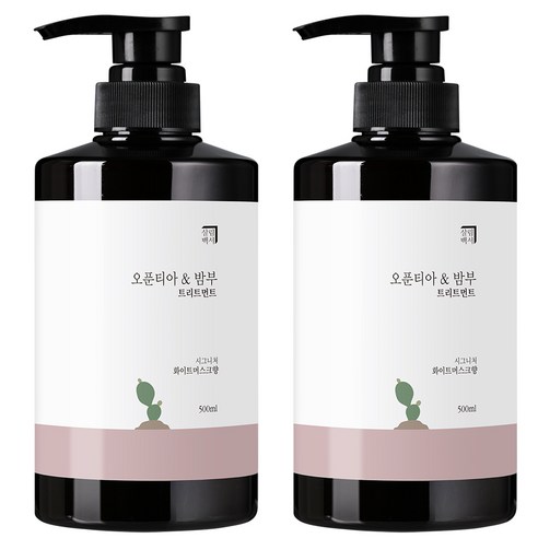 살림백서 오푼티아 앤 밤부 헤어트리트먼트 화이트머스크향, 500ml, 2개