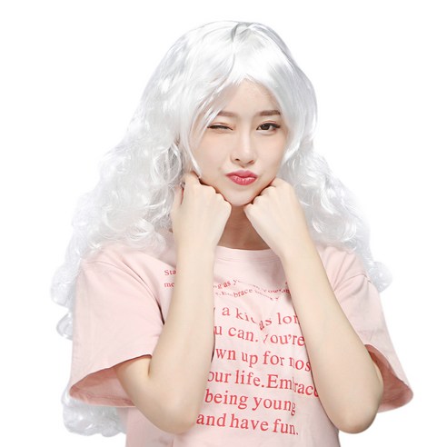 파티 코스프레 가발 웨이브, 06화이트