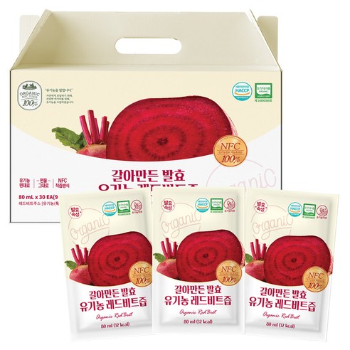 유기농마루 갈아만든 발효 레드비트즙, 30개, 80ml