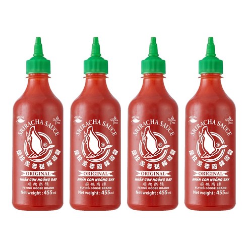 플라잉구스 스리라차 핫칠리 소스, 455ml, 4개