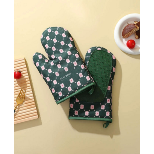 주방에 싱그러움을 더하는 안전하고 실용적인 라인스미스 로디슈 키친 R201 실리콘 오븐장갑 딥그린