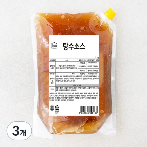 에이치쿡 탕수소스, 2kg, 3개