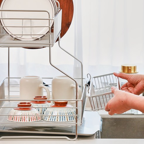 주방에 감성을 더하는 올스텐 자동물빠짐 식기건조대