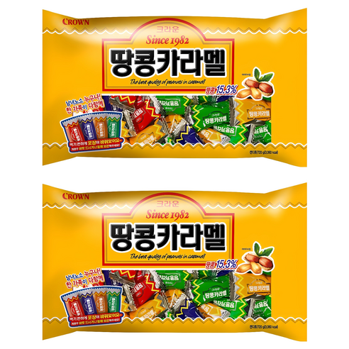추억과 달콤함이 가득한 선물, 크라운 땅콩카라멜 대용량으로 즐기다 땅콩카라멜