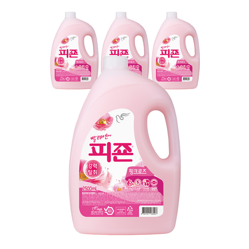 피죤 레귤러 섬유유연제 핑크로즈 본품, 2500ml, 4개
