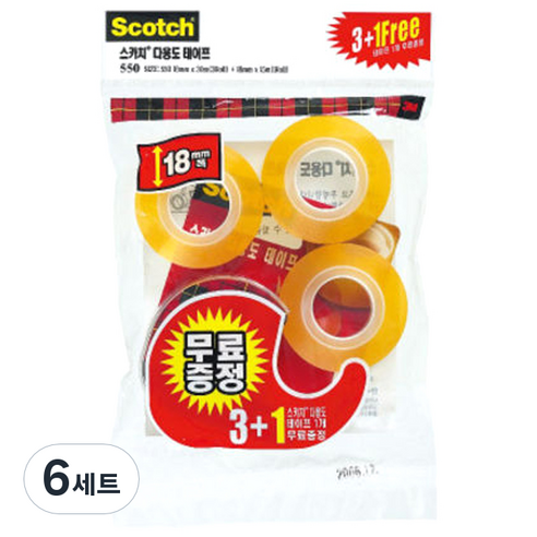스카치 다용도 테이프 디스펜서 + 리필 4롤, 6세트