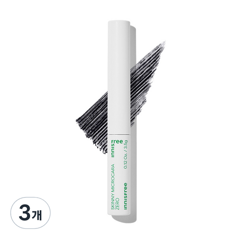 이니스프리 스키니 꼼꼼 마스카라 Zero 3.5g, 1호 블랙, 3개
