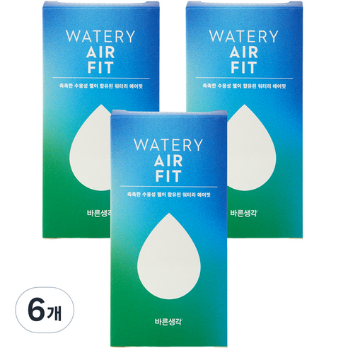 바른생각 워터리 에어핏, 6개, 12개입