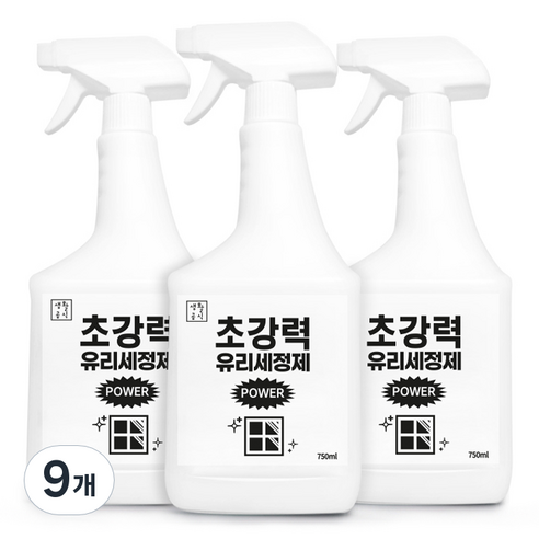 생활공식 초강력 파워 유리세정제, 750ml, 9개