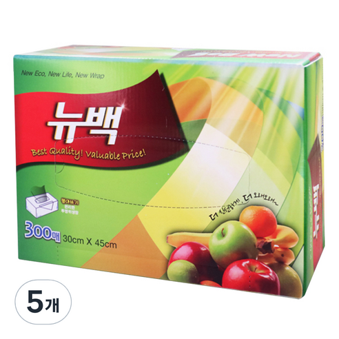 뉴랩 위생백 30 x 45 cm, 대(L), 300개입, 5개