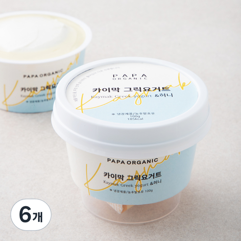 파파오가닉 카이막 그릭요거트 100g + 리얼허니 20g, 120g, 6개