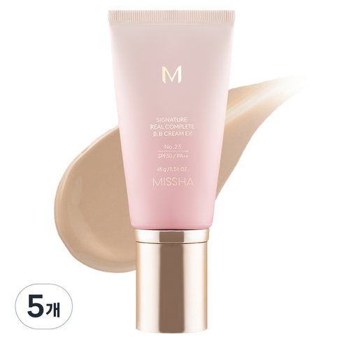 미샤 M 시그너처 리얼 컴플릿 비비크림 EX SPF30 PA++ 45g, 23호 차분한 베이지, 5개