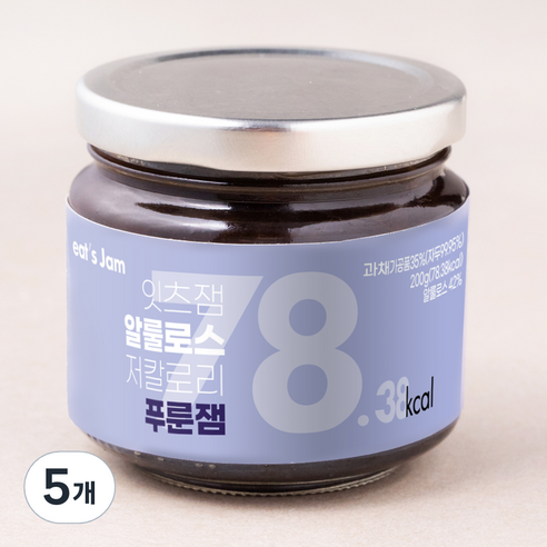 잇츠잼 알룰로스 저칼로리 푸룬잼, 5개, 200g