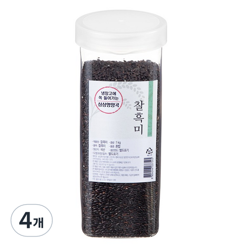 월그그린 싱싱영양통 검정 찰흑미, 1kg, 4개