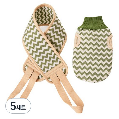 다오미 지그재그 때밀이 세트, 초록, 5세트