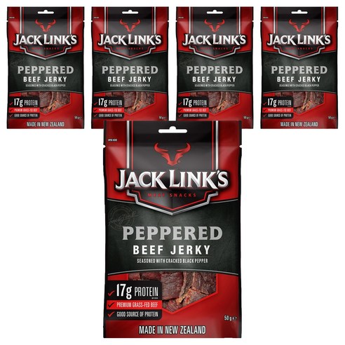 잭링크스 비프 져키 페퍼 육포, 50g, 5개