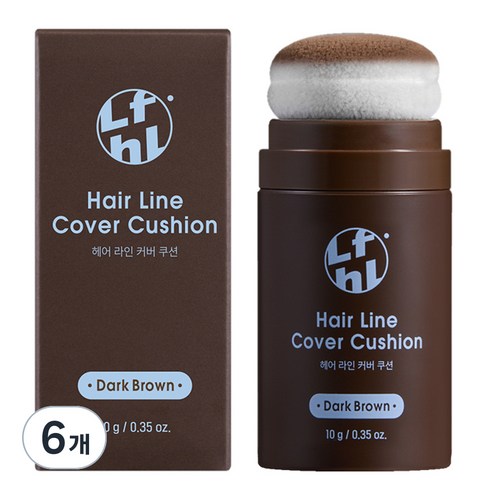 라이프홀릭 헤어 라인 커버 쿠션 10g, 다크 브라운, 6개