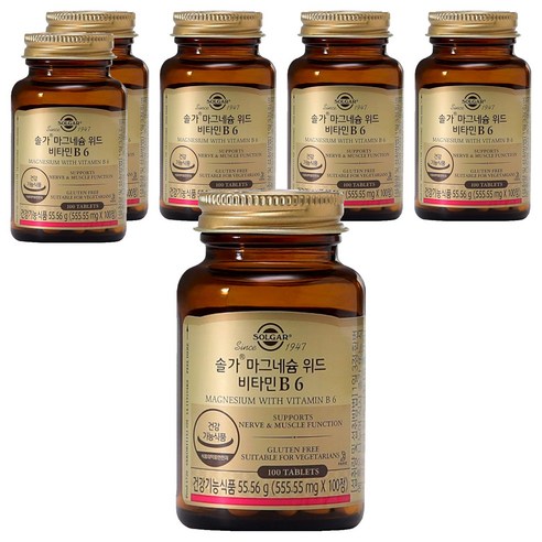 솔가 마그네슘 위드 비타민 B6, 100정, 6개