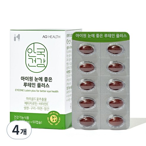 안국건강 아이원 눈에 좋은 루테인 플러스, 60정, 4개