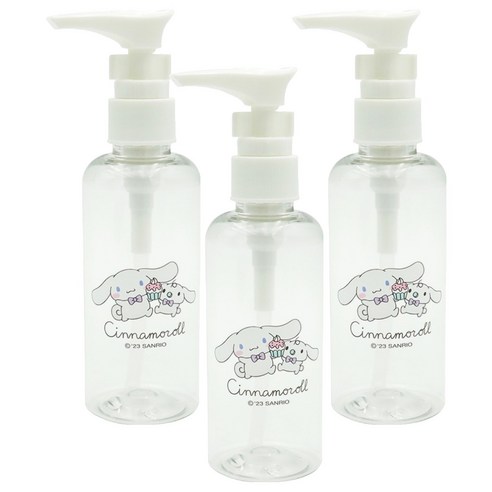 뷰티홈 시나모롤 펌프 공용기 100ml, 혼합색상, 3개
