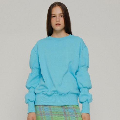 로켓런치 R SLEEVE SHIRRING SWEATSHIRT