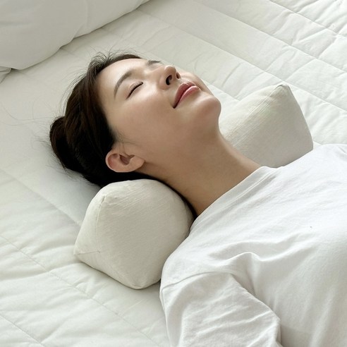 누아 편백큐브 베개, 화이트, 1개