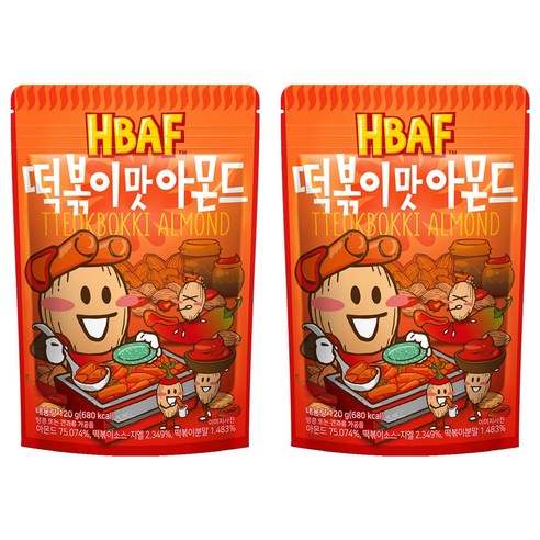바프 떡볶이맛 아몬드, 120g, 2개