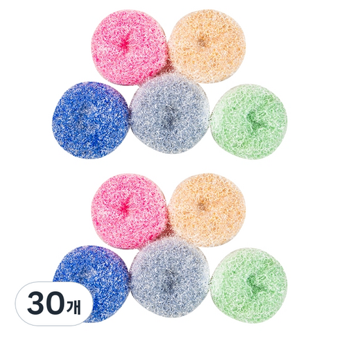 디지티 아크릴 볼 수세미 6cm 랜덤발송, 30개, 1개입