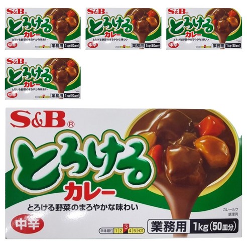 에스비 토로케루 카레 소스 믹스 중간매운맛, 1kg, 5개