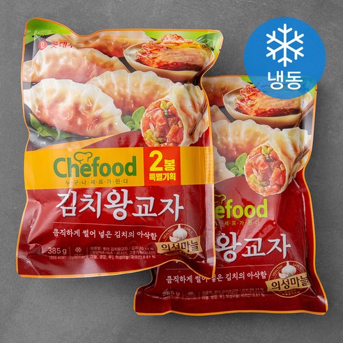 쉐푸드 김치왕교자 385g x 2봉 두부만두