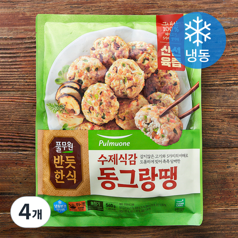 풀무원 반듯한식 수제식감 동그랑땡 (냉동), 540g, 4개