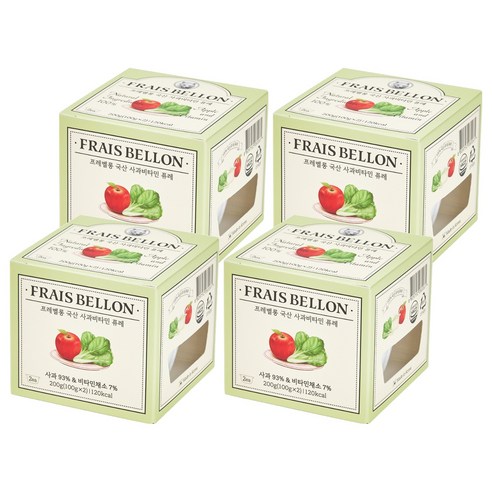 프레벨롱 국산 과일퓨레, 혼합맛(사과/비타민채소), 200g, 4개