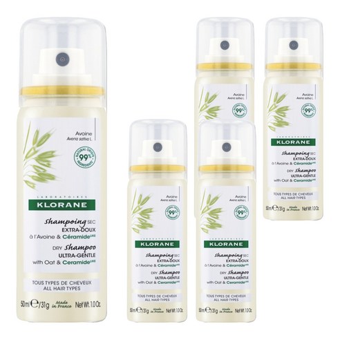클로란 오트 & 세라마이드 저자극 드라이샴푸, 50ml, 5개