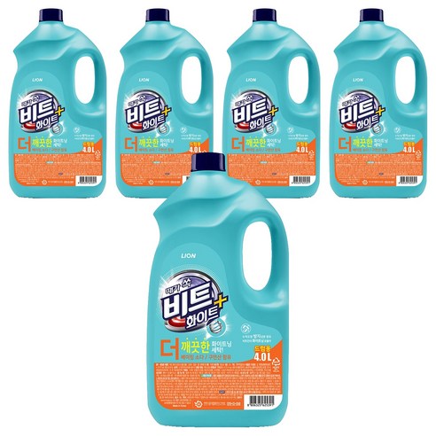 비트 화이트플러스 드럼용 액체세제, 4L, 5개