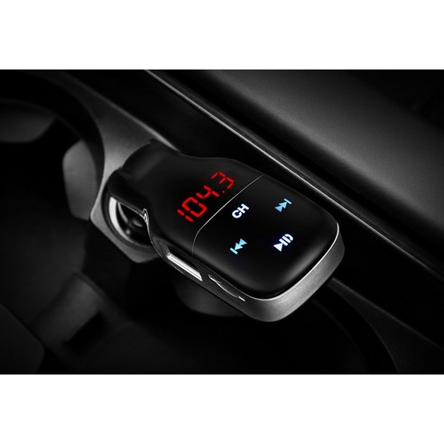 코시 유로 블루투스 카팩 FM USB2포트, AT3315BT, 블랙