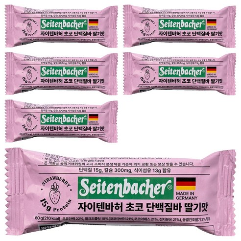 자이텐바허 초코 단백질바 딸기맛, 60g, 6개