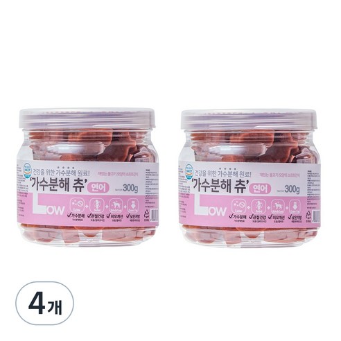우리주 애견 가수분해 츄300g, 연어, 300g, 4개