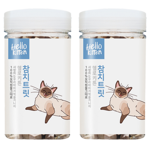헬로키튼 고양이 참치 트릿 동결건조 간식, 100g, 2개