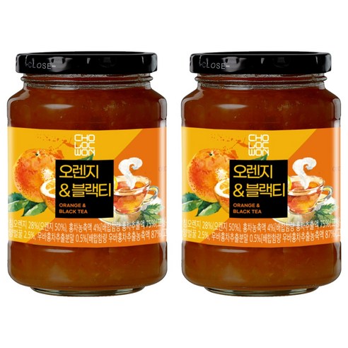 초록원 오렌지 & 블랙티 액상차, 560g, 1개입, 2개