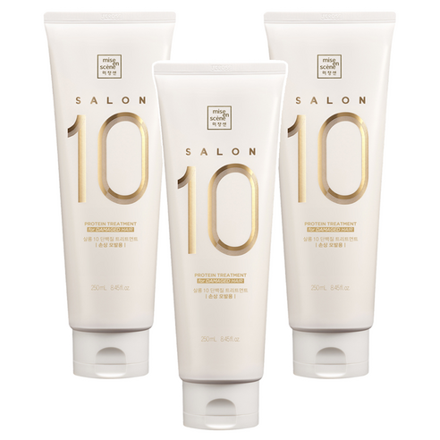 미쟝센 살롱 10 헤어트리트먼트 손상모발용, 250ml, 3개