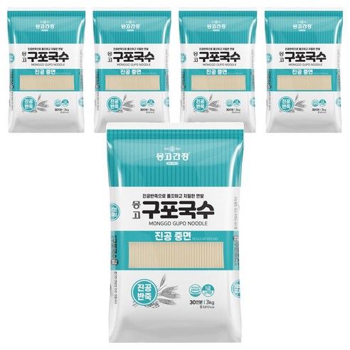 몽고간장 구포국수 진공중면, 3kg, 5개