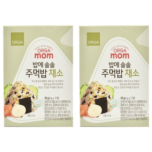 올가홀푸드 밥에 솔솔 주먹밥 4g, 채소, 28g, 2개