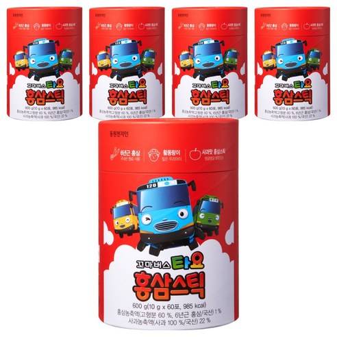천지인 꼬마버스 타요 홍삼스틱, 600g, 5개