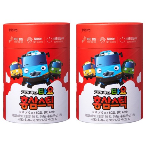 천지인 꼬마버스 타요 홍삼스틱, 600g, 2개