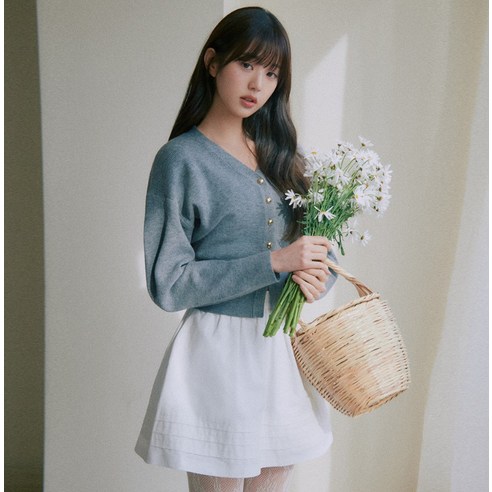 로라로라 여성용 볼륨 슬리브 가디건