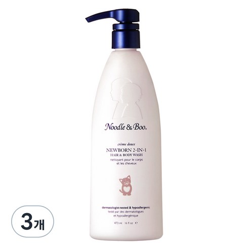 누들앤부 뉴본 2in1 헤어 & 바디워시, 473ml, 3개