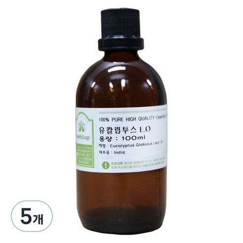 허브솝 원액 100% 아로마 에센셜오일 100ml, 5개