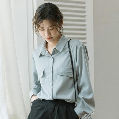 핑크시슬리 여성용 드엘 박스 포켓 블라우스